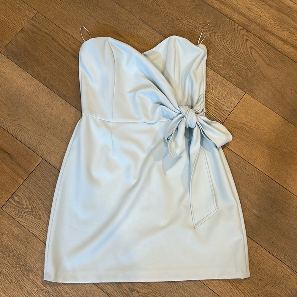 French Connection Light Blue Strapless dress worn once